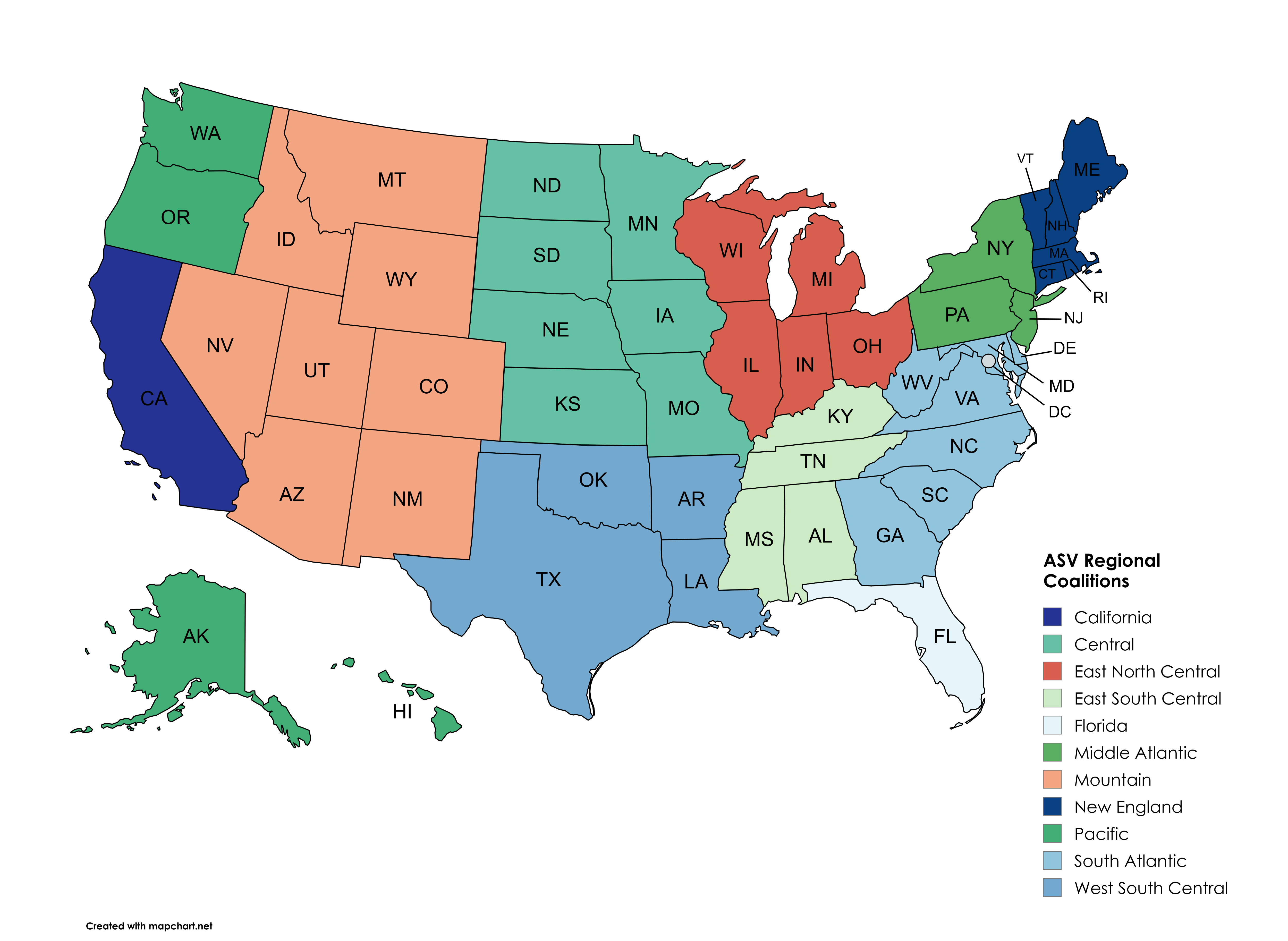 Map of Regional Coalitions
